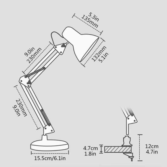 Adjustable Angled Desk Lamp White - Picture 4 of 8